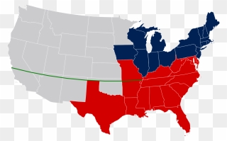 Missouri Compromise Political Cartoon Clipart - Missouri Compromise Line On Us Map - Png Download