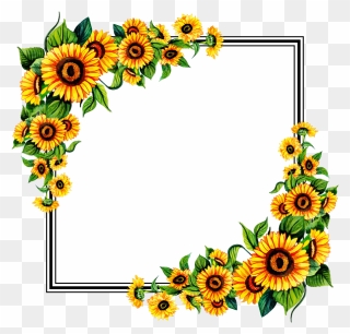 Transparent Background Sunflower Frame Clipart