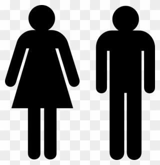 Public Toilet Bathroom Woman Female - Male And Female Toilet Signs Clipart