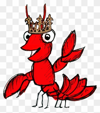Crawfish With Crown Clipart