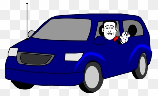 Electric Blue,electric Car,car - Clipart Blue Minivan - Png Download