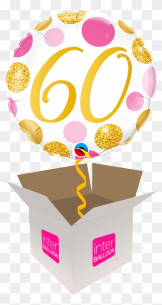 60 Pink & Gold Dots - Transparent Happy 50th Birthday Png Clipart