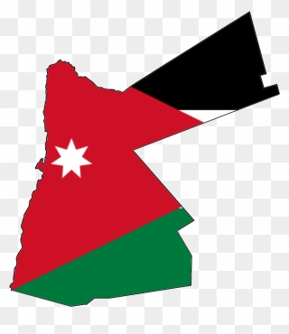 Map Of Jordan Png - Jordan Map With Flag Clipart