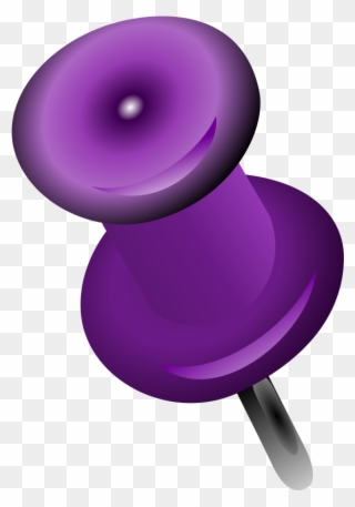 Punaise Mauve Clip Art - Purple Push Pin Transparent Background - Png Download