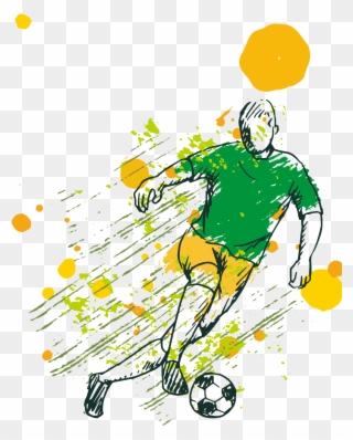 Soccer Game Background With Player Free Vector Vector, - Sports Player Vector Png Clipart