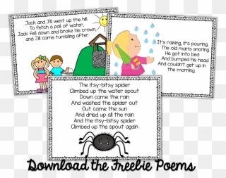 Freebie Kindergarten Weekly Poems - Dibujos Animados Poesias Y Rimas Clipart