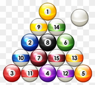 8 Ball Pool Clipart Fire - Set Up The Pool Balls - Png Download