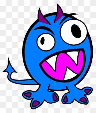 Roar Clipart Tooth - Purple And Blue Monster - Png Download