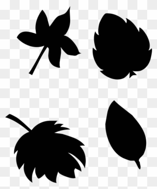 Stained Glass Fall Leaves Silhouette File Sarah Halstead - Leaf Clipart