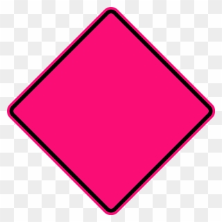 Diamond Warning Sign - Pink Construction Sign Clipart