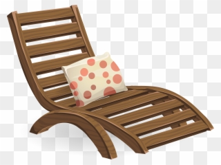 Deck Chair Clip Art - Wooden Lawn Chair Clipart - Png Download