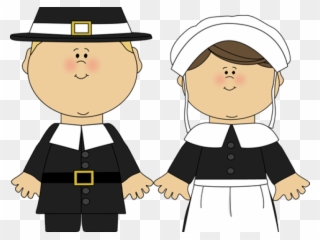 Related Cliparts - Cartoon Pilgrim And Indian - Png Download