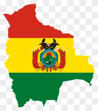 Bolivia Map With Flag Clipart