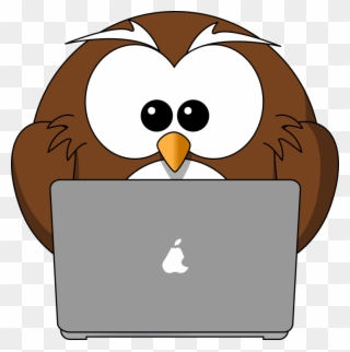 Cartoon Owl Clipart Jpg - Cartoon Owl On Computer - Png Download