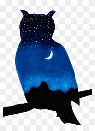 Owl Silhouette Painting Clip Art Transprent Png - Watercolor Owl Silhouette Transparent Png