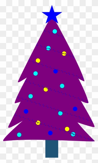 Purple Clipart Christmas Tree - Purple Christmas Tree Clipart - Png Download