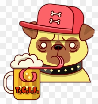 Ftetgif Tgif Thankgoditsfriday Beer Pug Dog Bar Party - Ruff Day? Basic Tees Clipart