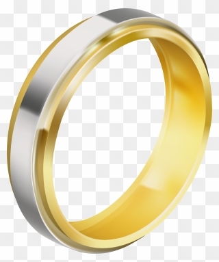 Silver And Gold Wedding Ring Png Clip Art Image Transparent
