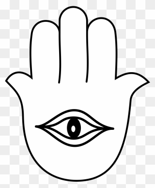 Hamsa Hand Outline With Eye Clipart