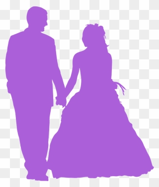 Funny Married Couple Silhouette Clipart