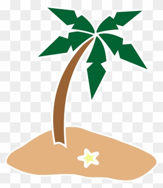 Palm Tree, Coconut Tree, Island, Starfish, Summer - Clip Art Island Free - Png Download
