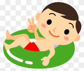 Swim Ring Child Boy Clipart - Cartoon - Png Download