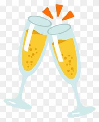 Champagne Glass Wine Glass New Year Champagne Emoji - Emoji Champagne Png Clipart