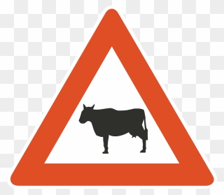 Sign, Symbol, Triangle, Cattle, Road, Information - Roundabout Ahead Clipart