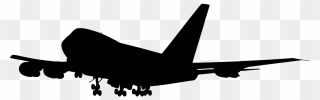 Airplane Aircraft Silhouette Flight - Silhouette Of Plane 747 Clipart