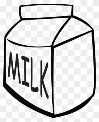Milk Carton Clipart Black And White - Png Download