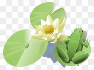 Frog On A Lily Pad Clipart, Vector Clip Art Online, - Frog Lily Pad Clip Art - Png Download