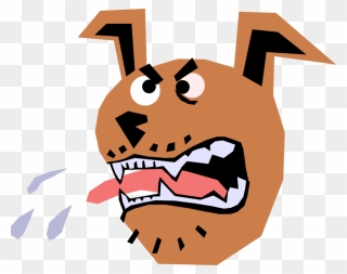 Vector Illustration Of Fierce Barking Guard Dog Clipart