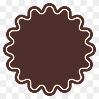 Brown Wheel Circle Badge With White Border Brown - Design Clipart