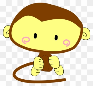 Animasi Monyet Makan Pisang Clipart