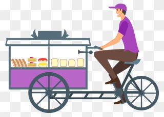 222 1036 Bread Seller With Cart Clipart - Bread Seller Clipart - Png Download