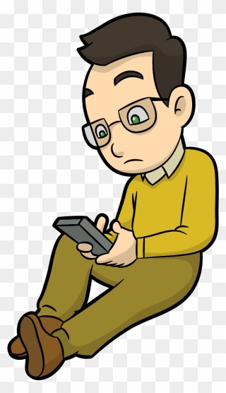 Guy On Phone Cartoon Clipart