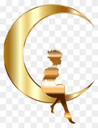 Symbol,metal,crescent - Transparent Background Crescent Moon Gold Clipart