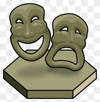 Comedy And Tragedy Masks - Cartoon Clipart