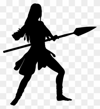 Silhouette,solid Swinghit,kendo - Silhouette Of Warrior Woman Clipart