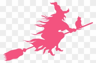 Flying Transparent Witch Broom Clipart