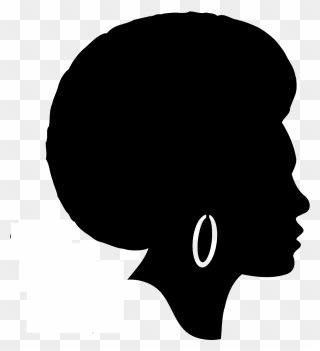 Lady With An Afro Silhouette Clipart