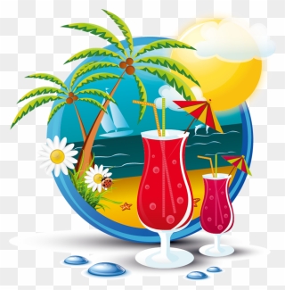 Clipart Of Beach Drink - Png Download
