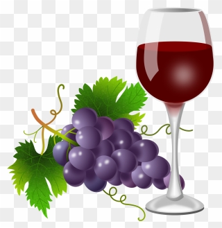 Glass Clipart Purple - Wine And Grapes Clipart - Png Download