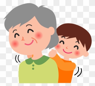 Grandmother Grandson Clipart - 肩 を たたく イラスト - Png Download
