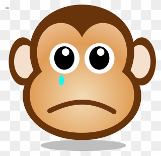 Sad Monkey Face Cartoon Clipart