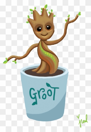 Groot Png - Baby Groot Guardians Of Galaxy Rocket Clipart