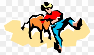 Cowboy Clipart Bronco - Cartoon - Png Download