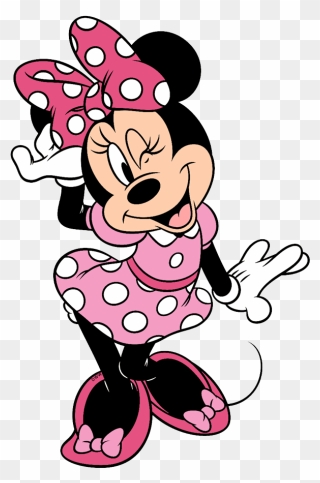Minnie Waving Standing With Arms Behind Back In Pink - Minnie Mouse ...