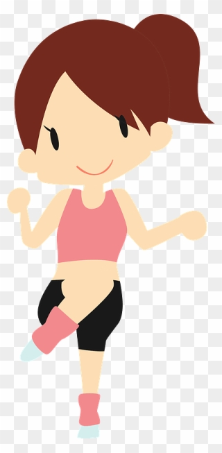 Woman Aerobic Exercise Clipart - Cartoon - Png Download