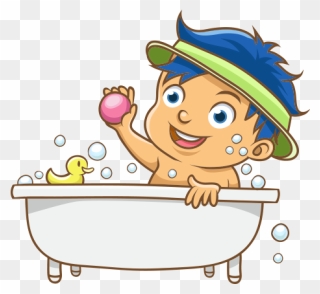 Clipart Banyo Yapan Çocuk - Baden Clipart - Png Download